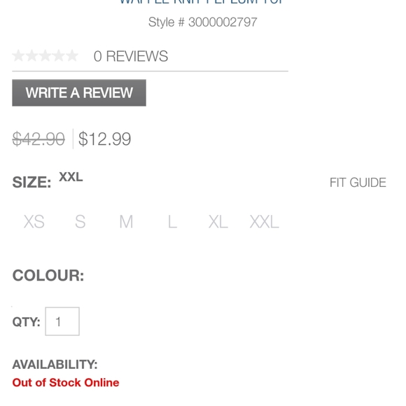 Brand New Rickis Gray Waffle Knit Peplum Top NWOT - Picture 4 of 11